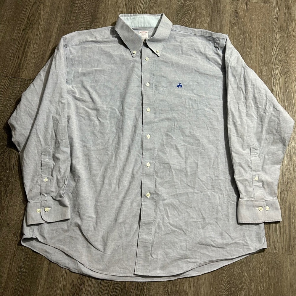 Brooks Brothers Button Down XXL Blue Madison Fit Non-Iron Stretch Long Sleeve - Picture 4 of 7